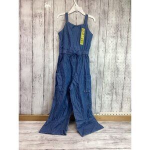 BEBE Girls Denim Cotton Jumpsuit Size 7/8